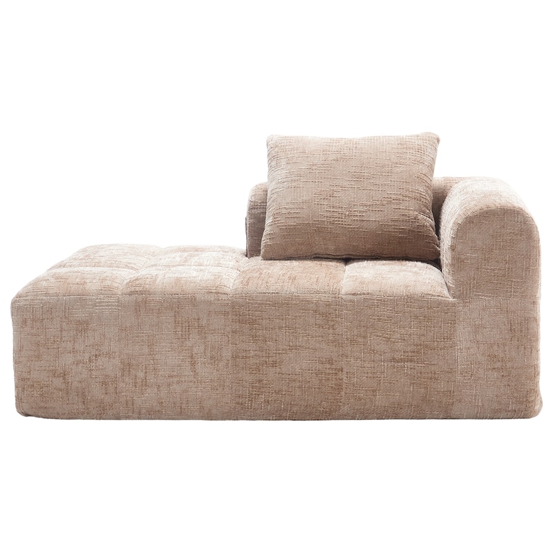 GDFStudio - Chenille Modular Chaise Lounge with Pillow