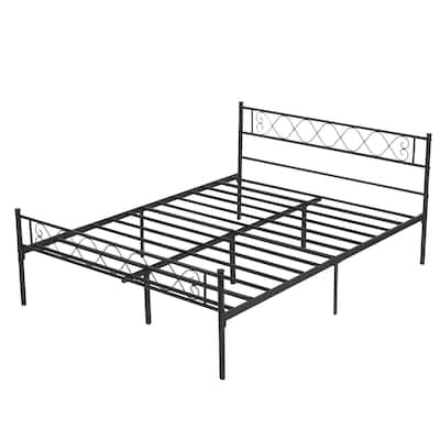 Metal Platform Bed Frame with Sweet Heart Headboard
