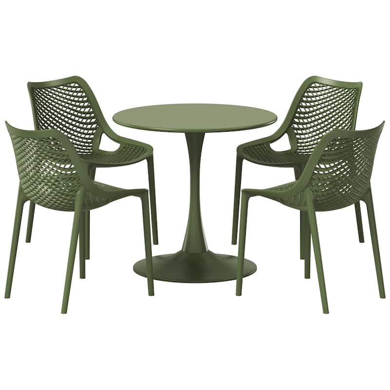 Frond and Form 4-Person Outdoor Round Dining Set