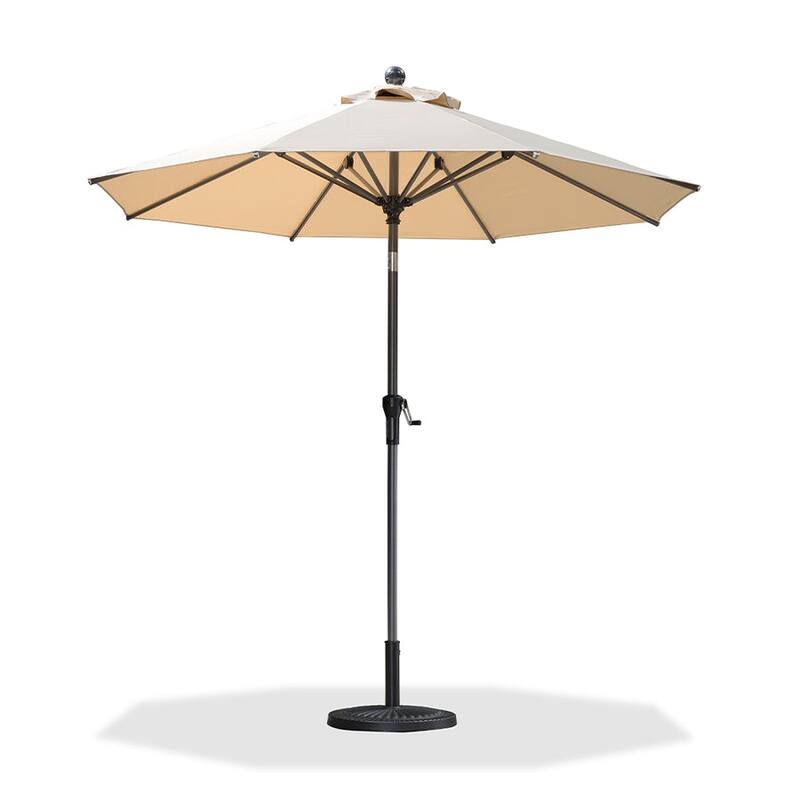 PURPLE LEAF Heavy-duty Crank and Tilt Table Umbrella Outdoor Patio Market Umbrella - 8ft-Beige