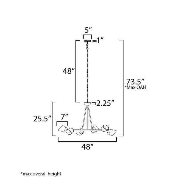 Maxim 26266SS Keppe 6 Light 48" Wide Chandelier