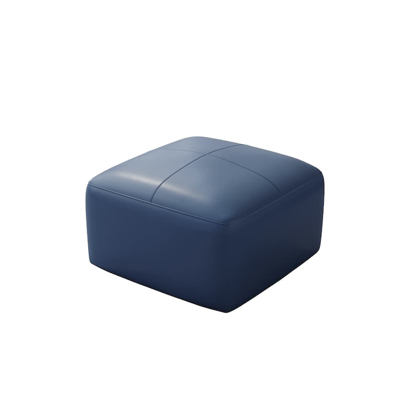 UIXE Genuine Leather Ottoman, Upholstered Ottoman for Living Room