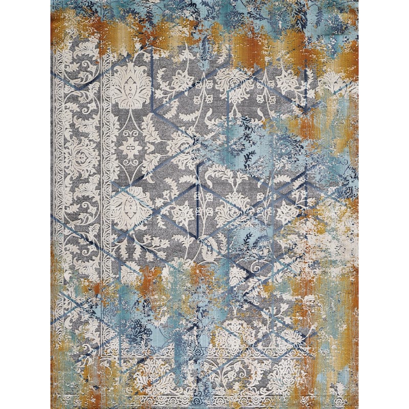 Noori Rug Westfield High-low Claudine Rug - 7'8" x 10'0" - Grey/Ivory