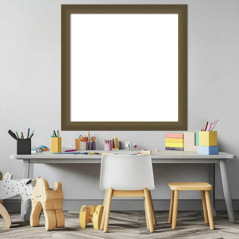 Amanti Art Blaine Light Bronze Narrow Framed Dry Erase Magnetic Board