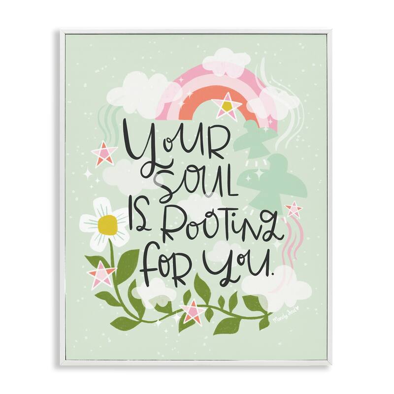 Stupell Your Soul Is Rooting For You Framed Giclee Art Design By Mandy Ford Art + Illustration - 24 x 30 - White