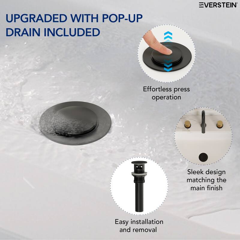 High-Arc Bathroom Sink Faucet for Vanity, 3-Hole 2-Handle Bathroom Faucet with Drain Assembly