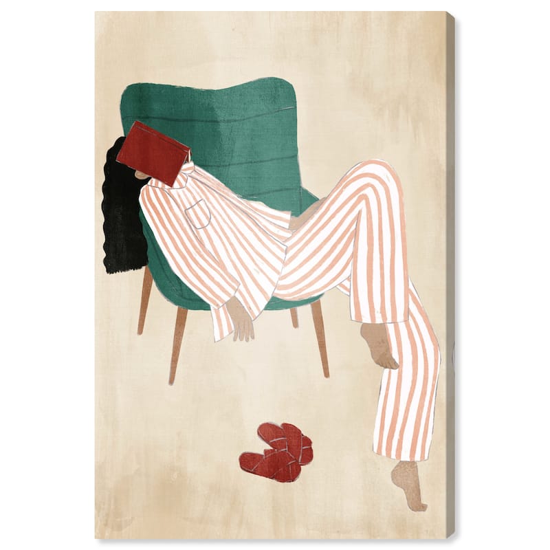 Wynwood Studio Fashion and Glam Before bedtime Brown and Dark Green Modern & Contemporary Wall Art Canvas Print