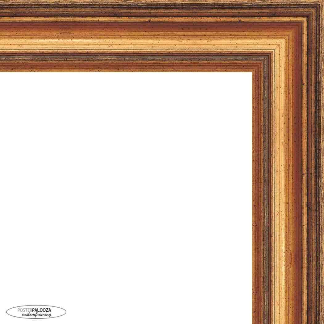 CustomPictureFrames 20x20 Stately Gold Wood Picture Frame - with Acrylic Front and Foam Board Backing