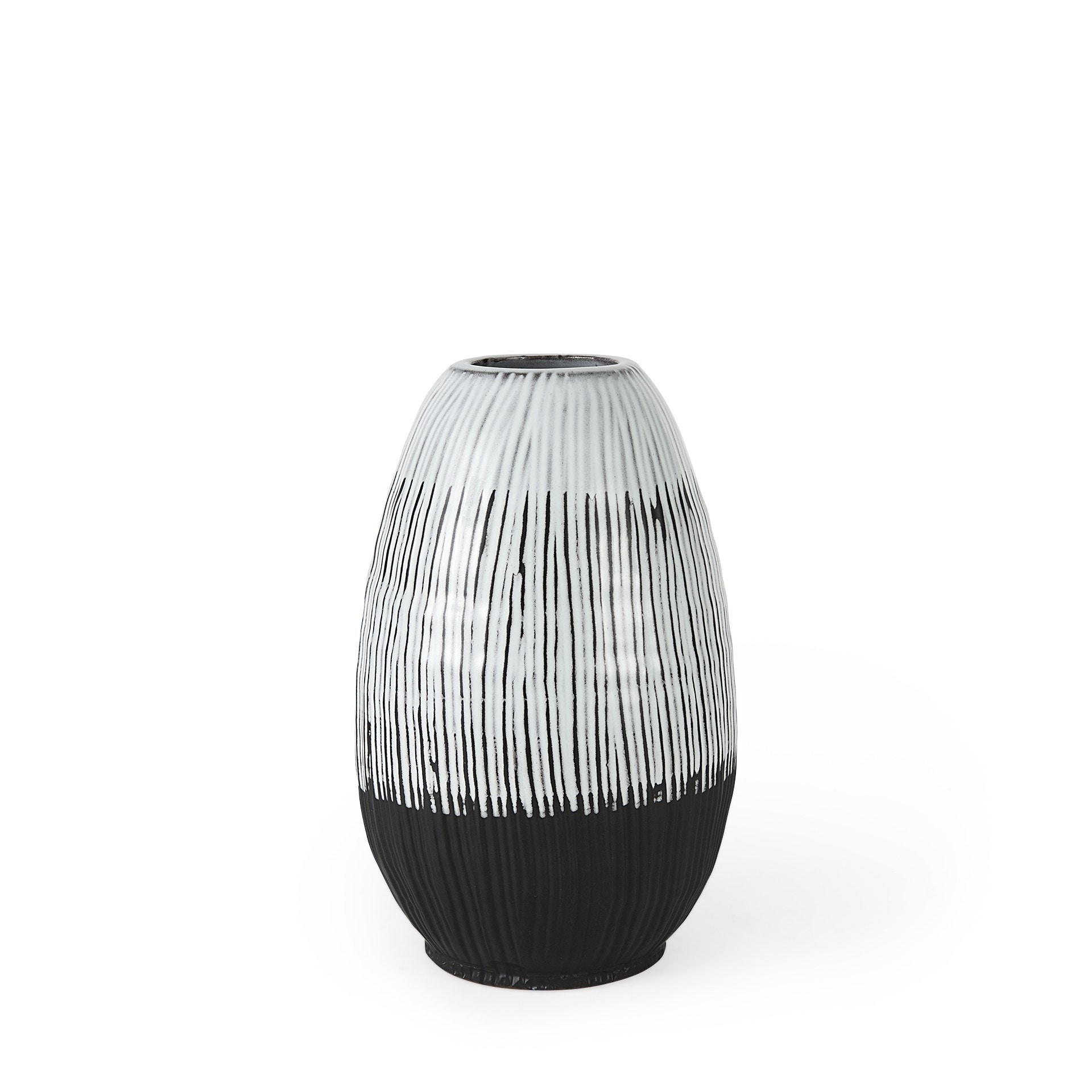 Ceramic Cylinder Vase with Abstract Pattern for Indoor Tables