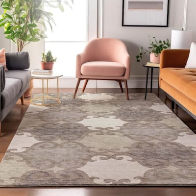 Premium Washable Super Soft Ornate Scroll Mayfield Rug