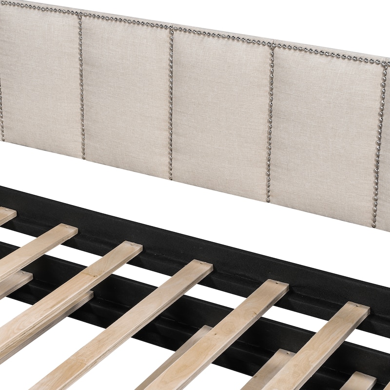 Twin Upholstered Daybed with Pop-Up Trundle, USB Charging Ports, Convertible Sofa Bed