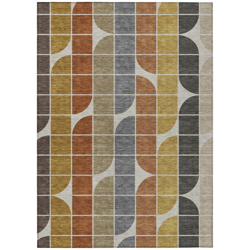 Machine Washable Indoor/ Outdoor Modern Finch Chantille Rug