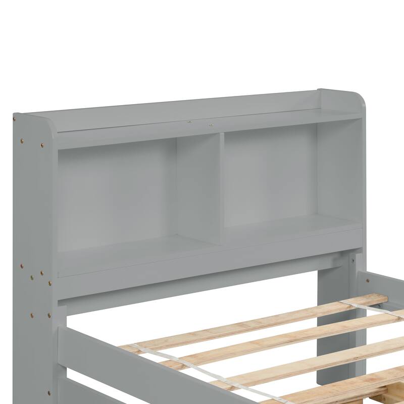 win Bed with Trundle and Bookcase