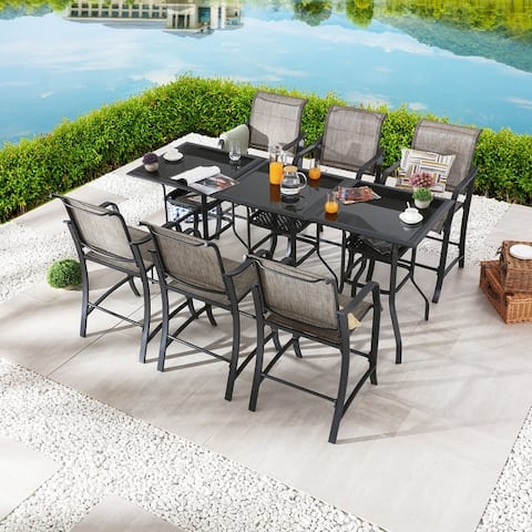 Patio Festival 9-Piece Outdoor Person 27.60'' Long Bar Height Dining Set