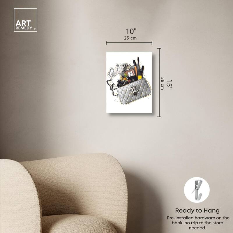 Grey Treasure Bag Acrylic by Art Remedy, Ready to Hang