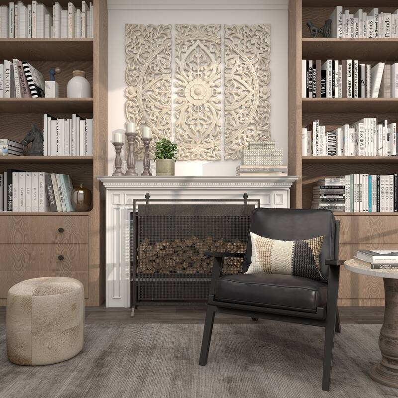 Gray, Green, Brown or Blue Wooden Distressed Turned Decorative Candle Holder (Set of 3)