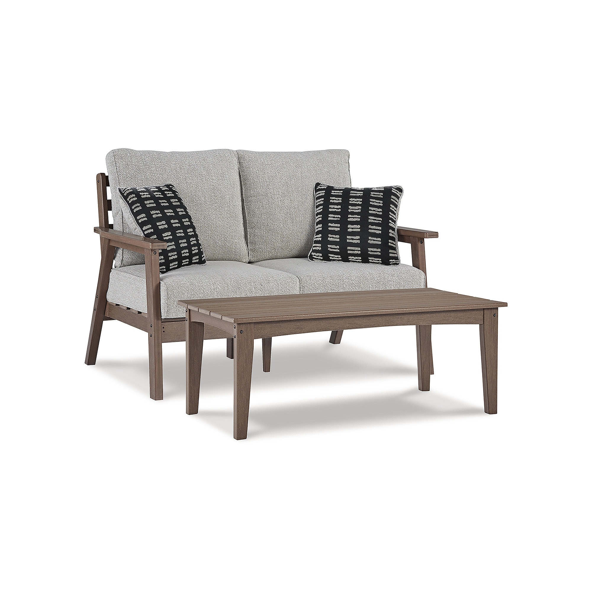 Emmeline 2 Piece Outdoor Seating - Brown/Beige Emmeline 2 Piece Outdoor Seating - Brown/Beige
