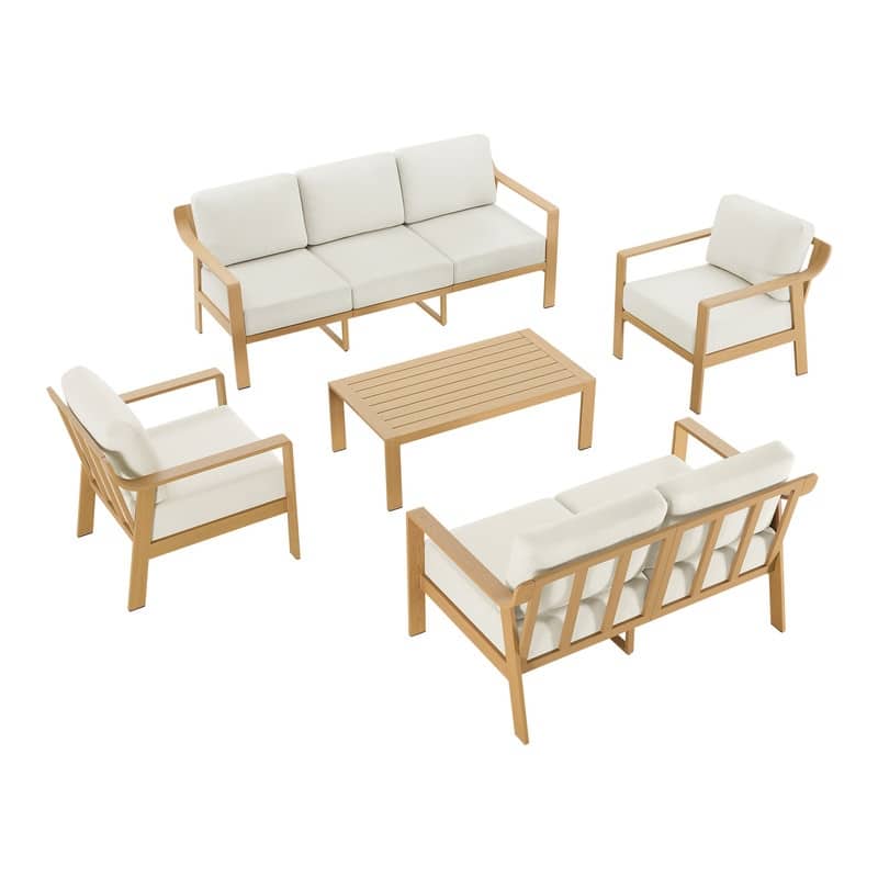 Spruce & Spring Outdoor Patio Furniture Set Aluminum Sofa Accent Chair