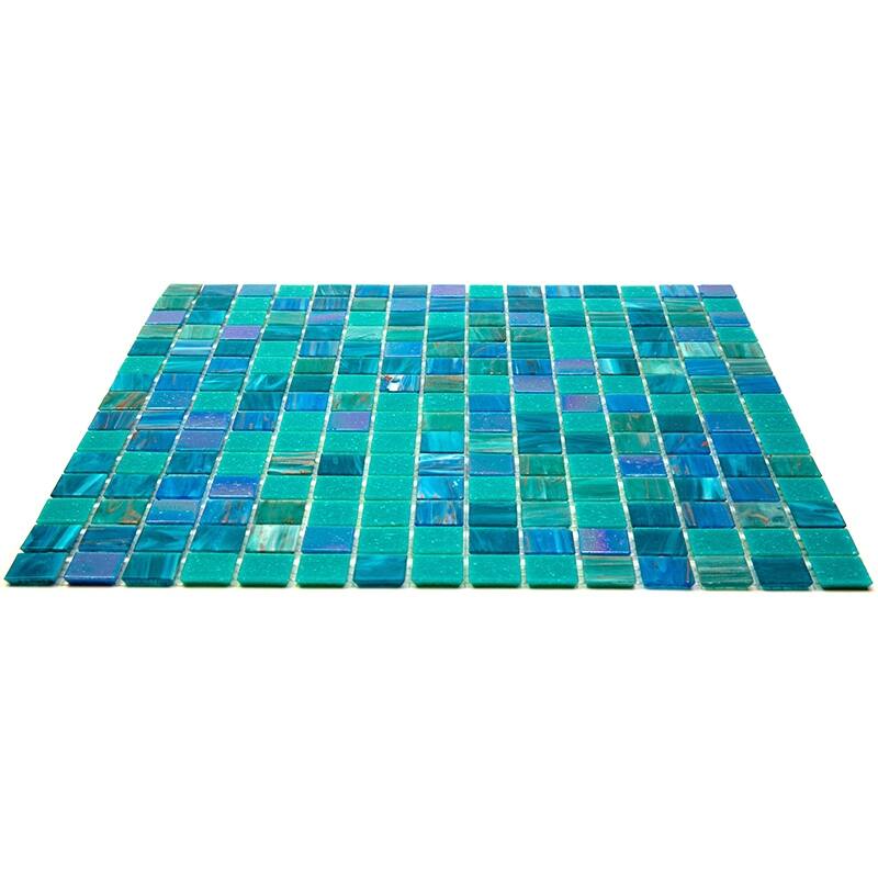 Apollo tile 12" x 12" Mingles Glossy Blue Green Glass Tile (20 sq ft/case) - 20 Pack
