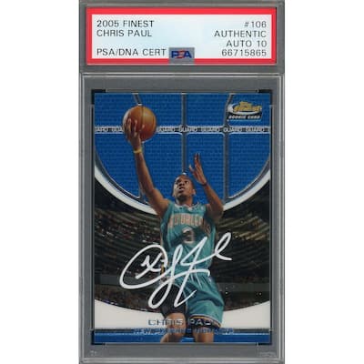 Chris Paul Autographed 2005 Topps Finest Signed Rookie Card RC #106 Auto PSA 10 - 8'6" x 11'6"