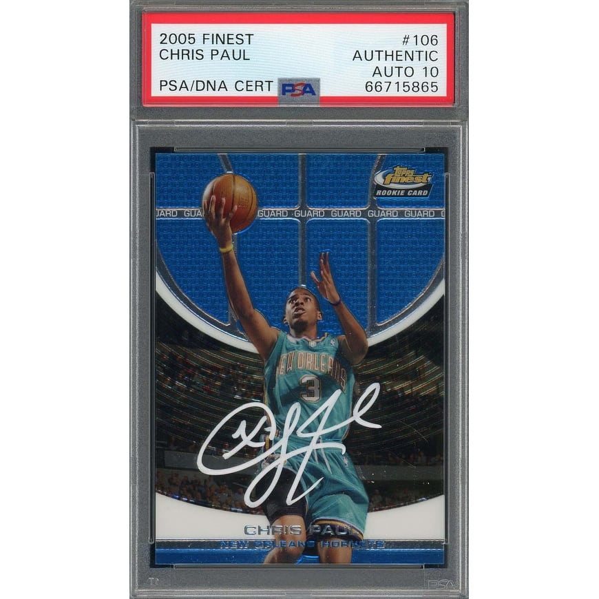 Chris Paul Autographed 2005 Topps Finest Signed Rookie Card RC #106 Auto PSA 10 - 8'6" x 11'6"