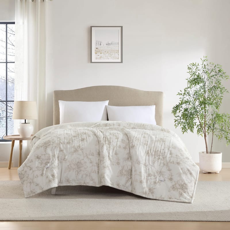 Laura Ashley Plush Reversible Heated Blanket
