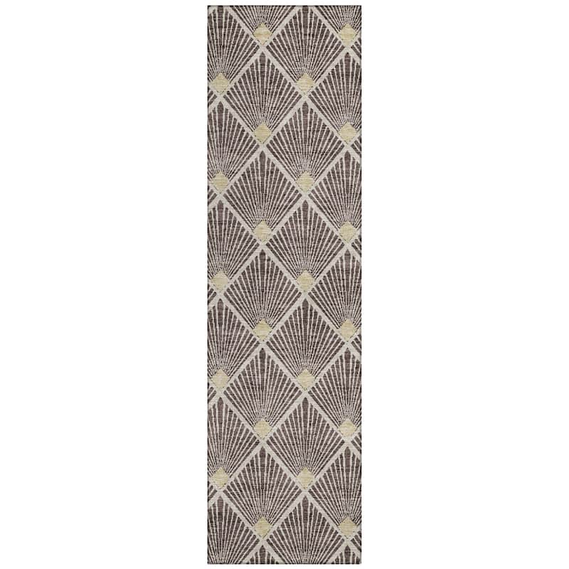 Machine Washable Indoor/ Outdoor Chantille Modern Shells Rug