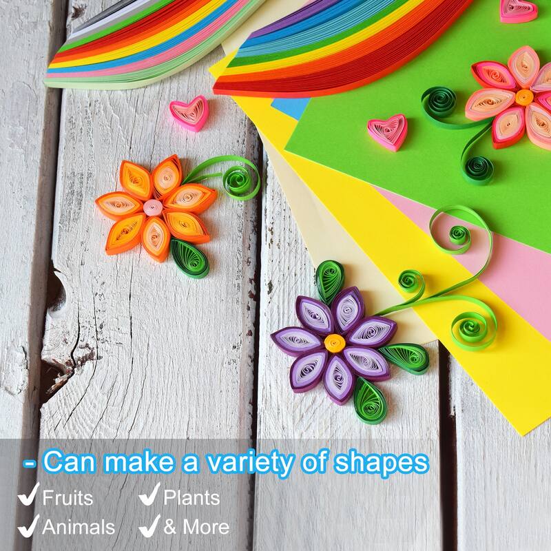 400 Pcs 390 x 7mm Rainbow Quilling Strips Paper