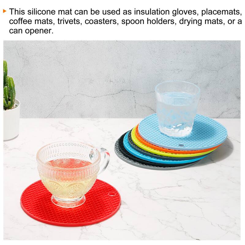 Silicone Trivet Mats 2pcs, Round Hot Pan Pads Honeycomb Drying Mat - Light Gray - Light Gray