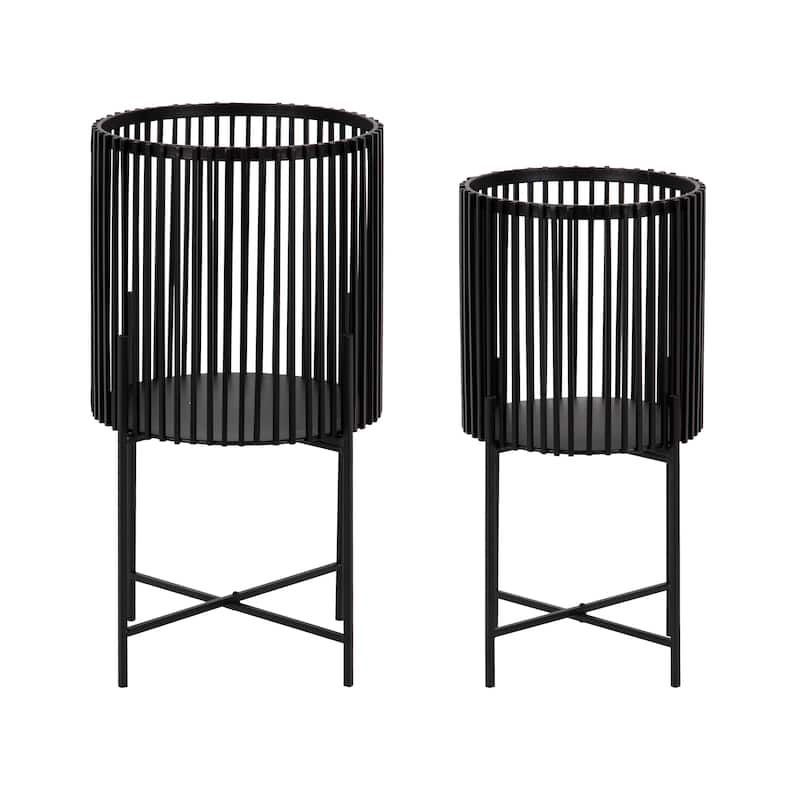 Kate and Laurel Paynter Metal Floor Planter Set - 2 Piece