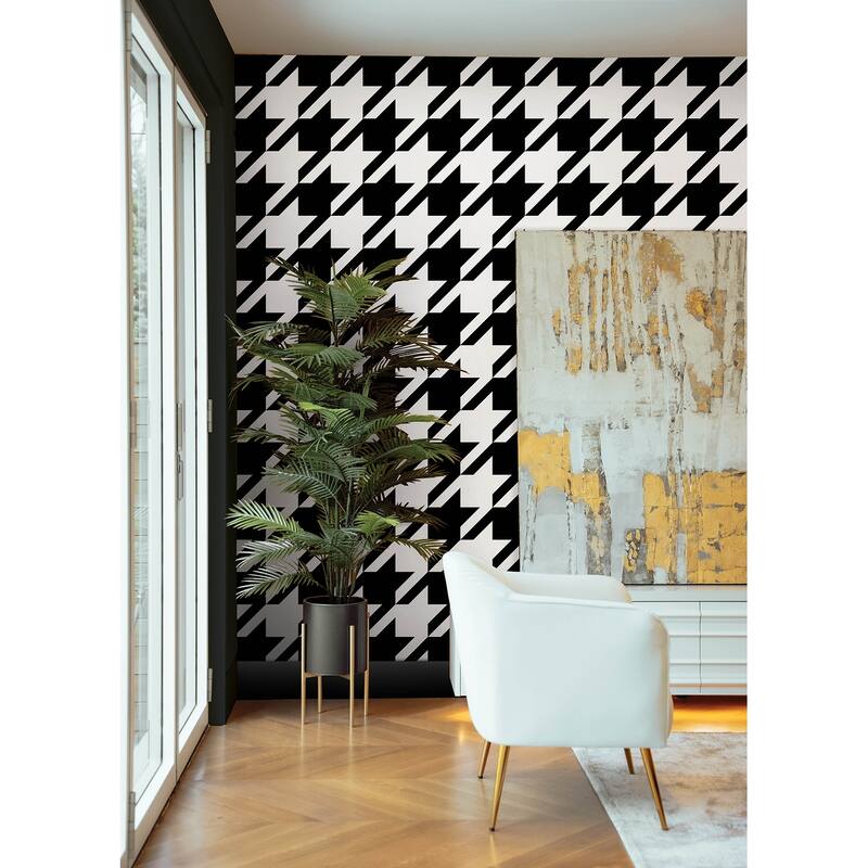 RuPaul RuHoundstooth Black Peel and Stick Wallpaper