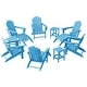 preview thumbnail 105 of 156, Aderson Outdoor Poly Adirondack Chair With Ottoman And Side Table 12-Piece Set Pacific Blue