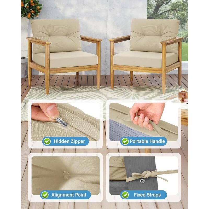 WINSOON 24x24 Inch Outdoor Deep Seat Cushion Set,Waterproof and Resistant