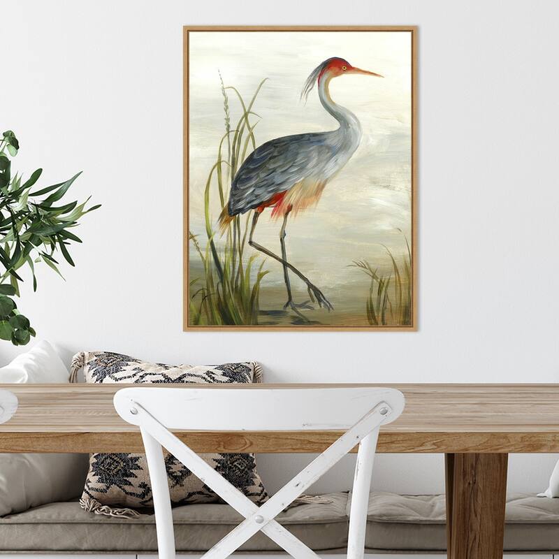 Canvas Art Framed 'Grey Heron' by Aimee Wilson