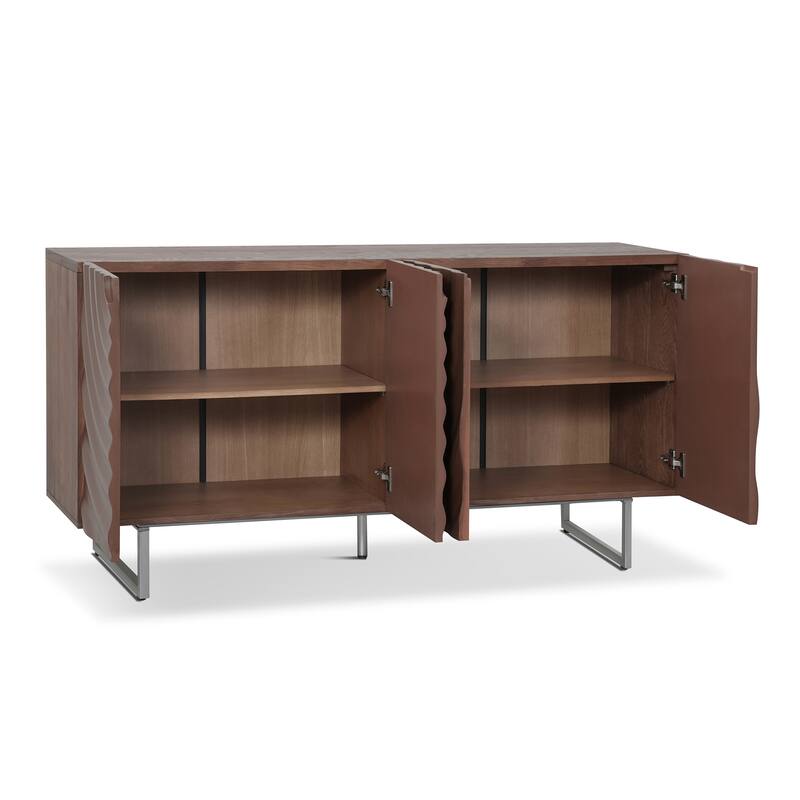 Christopher Knight Home - Oliver 60" Sideboard with Textured Doors and Adjustable Shelves