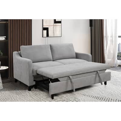 3 In 1 Modern Convertible Sleeper Sofa Bed, Loveseat Futon Sofa Couch W/Pull out Bed and Reclining Backrest