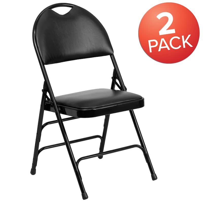 2 Pack Extra Large Ultra-Premium Triple Braced Folding Chair
