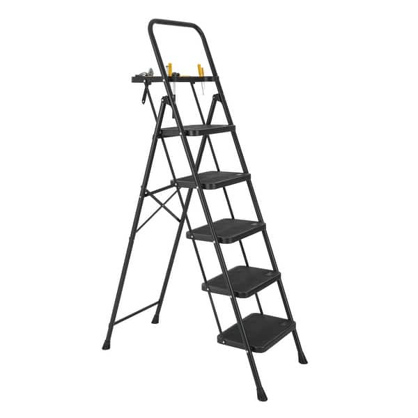 5-Step Steel Step Stool with Tool Tray - Bed Bath & Beyond - 43003626