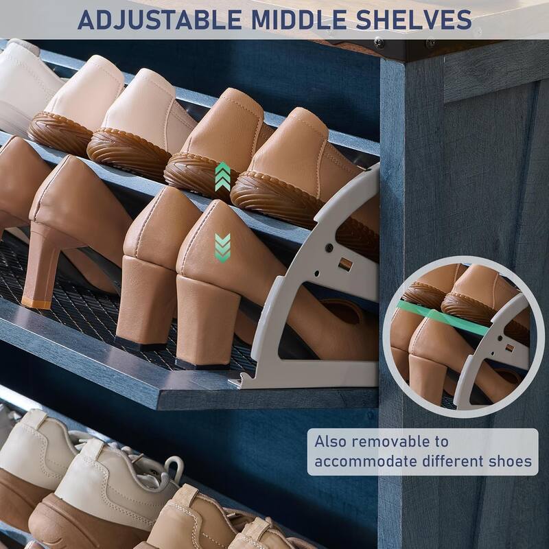 Farmhouse Shoe Cabinet, Wooden Shoe Storage Cabinet, Shoe Organizer