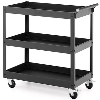 Costway 3-Tier Utility Cart Metal Mental Storage Service Trolley - See details