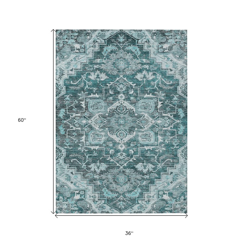 HomeRoots Oriental Traditional Rectangle Outdoor Rug
