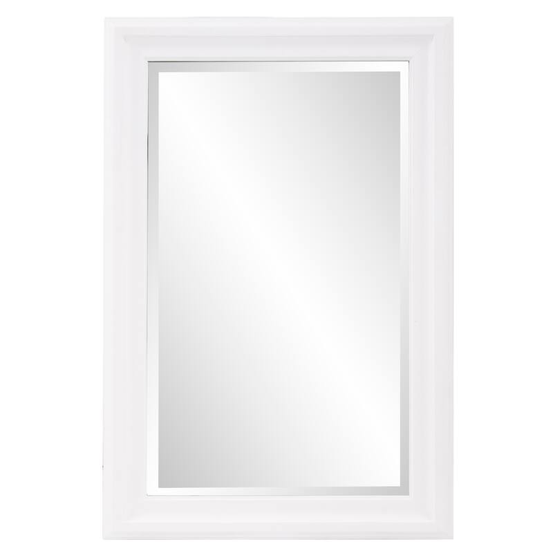 Allan Andrews Copper Grove Lilas Matte White Rectangular Wall Mirror