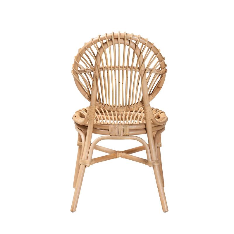 Iris Modern Bohemian Natural Brown Rattan Dining Chair