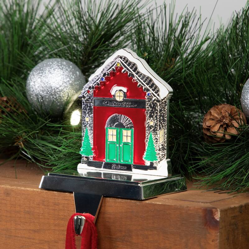 Welcome Christmas At Home House Stocking Holder - 4.5"