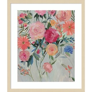 Happy Floral by Asia Jensen Wood Framed Wall Art Print - Svelte Natural ...