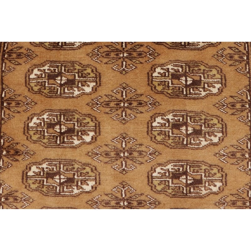 Rustic Bokhara Oswaldo Brown Beige Hand Knotted Runner - 2'8'' x 9'5''