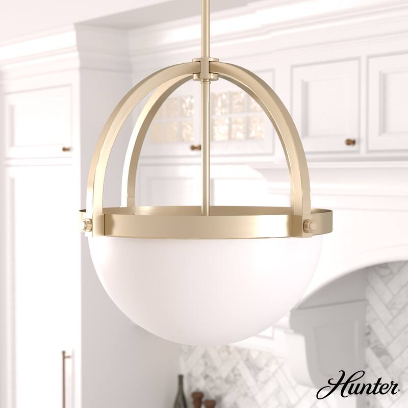 Hunter Wedgefield 3 Light Orb Pendant - Island, Dining Room - Transitional, Contemporary - Alturas  Gold