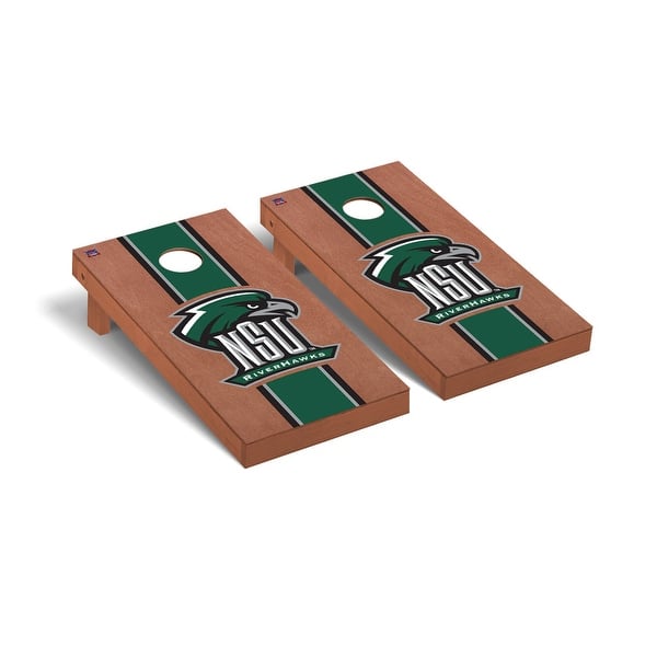slide 2 of 5, Northeastern State NSU Riverhawks Rosewood Cornhole Board Set