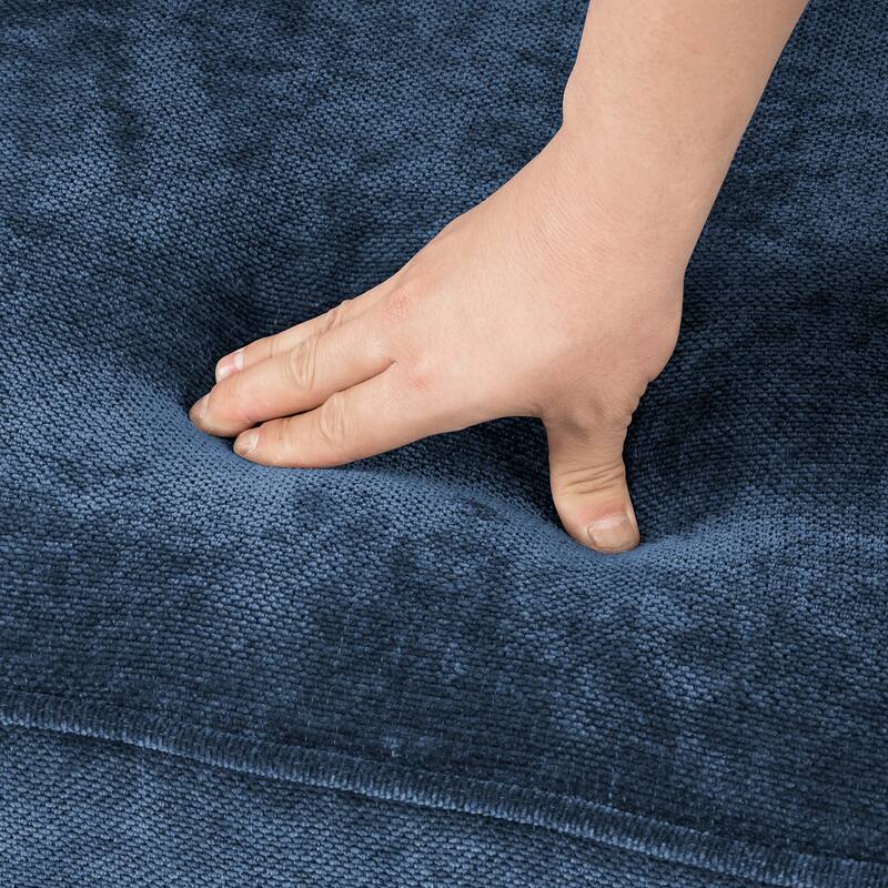 81" Modern Corduroy 3 Seater Sofa, Polyester Rectangle Upholstered Sofa with Wood Base for Living Room - 81"W X 33"D X 26"H