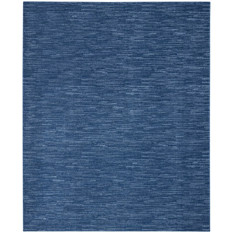 Nourison Modern Solid Indoor/Outdoor Area Rug - 8' x 11' - Navy